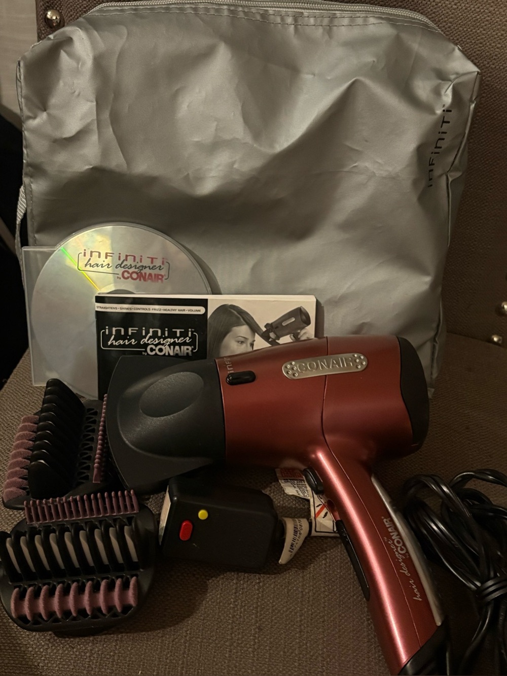 🔥Conair Infiniti Tourmaline Ionic Hair Designer Hair Dryer Set Vintage #208